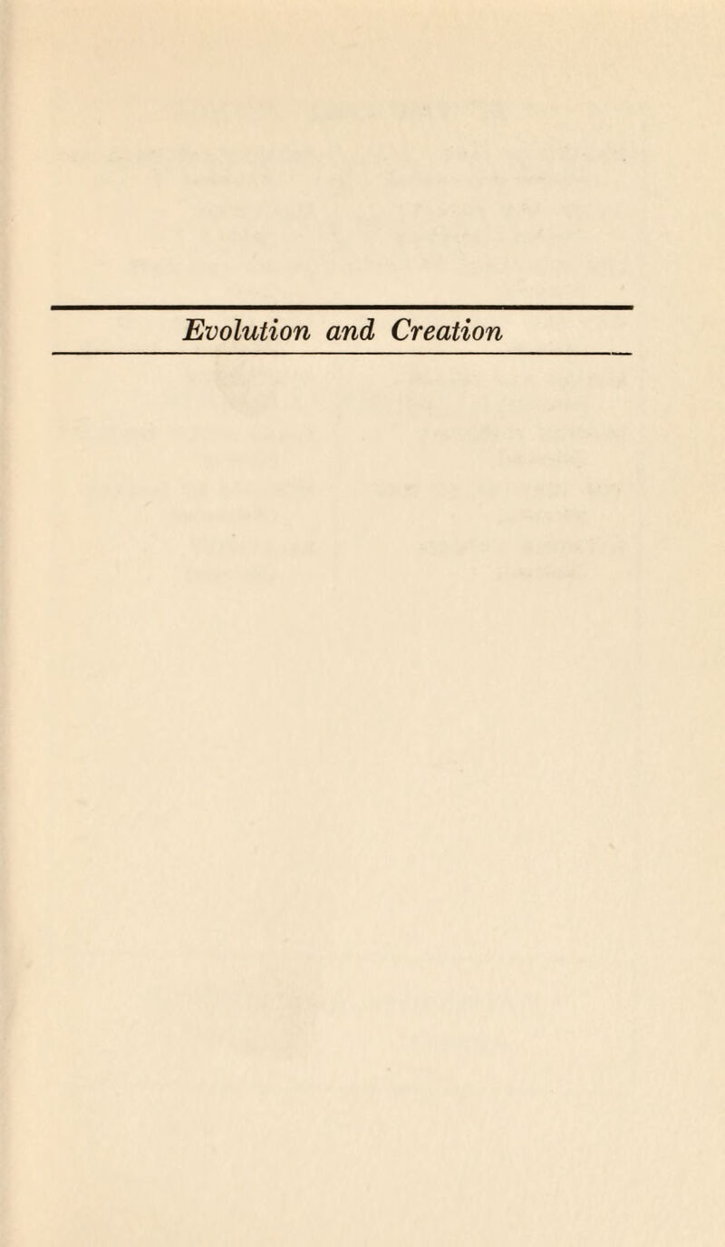 Evolution and Creation