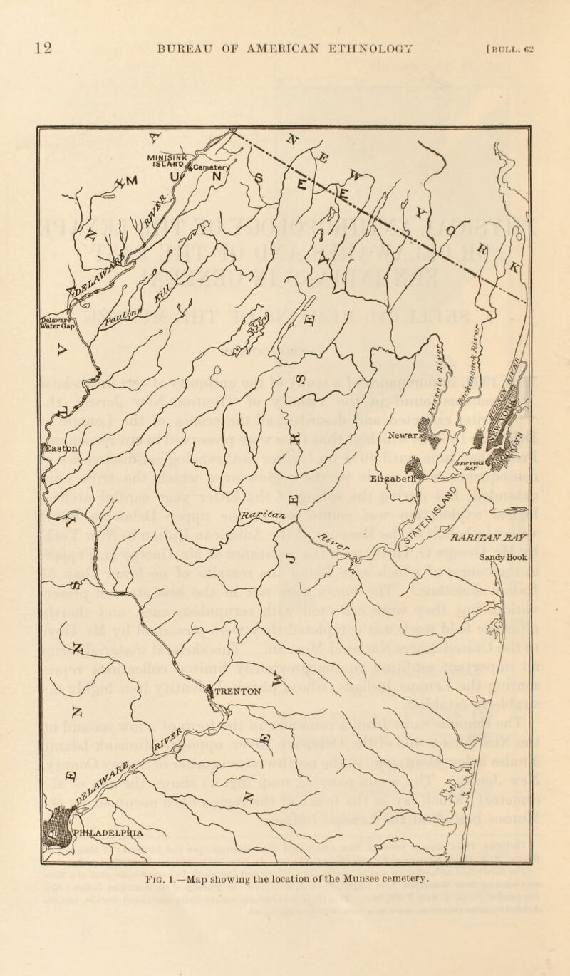 Fig. 1.—Map showing the location of the Munsee cemetery.