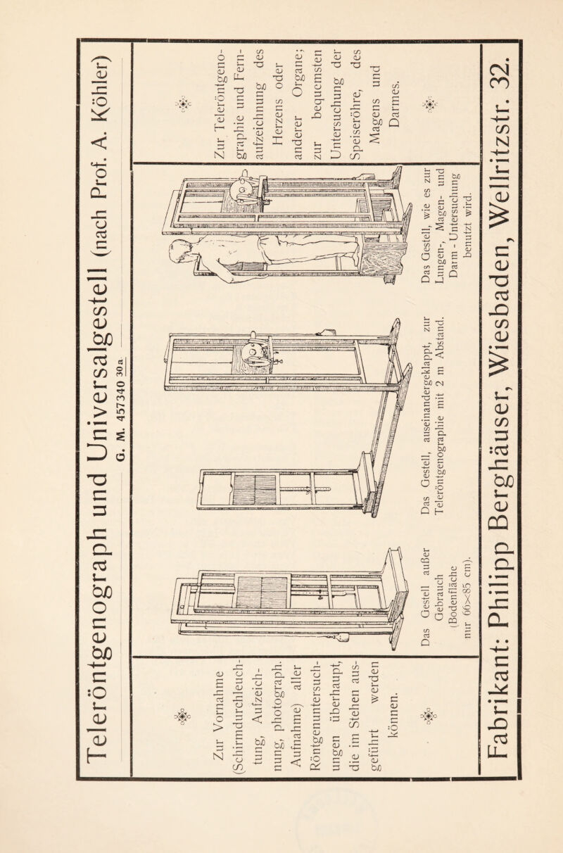 Teleröntgenograph und Universalgestell (nach Prof. A. Köhler) u. <v CG u cn a <u S x: u u :<7i L|—. 00 c <v X T3 o o o CQ l-l Fabrikant: Philipp Berghäuser, Wiesbaden, Wellritzstr. 32.
