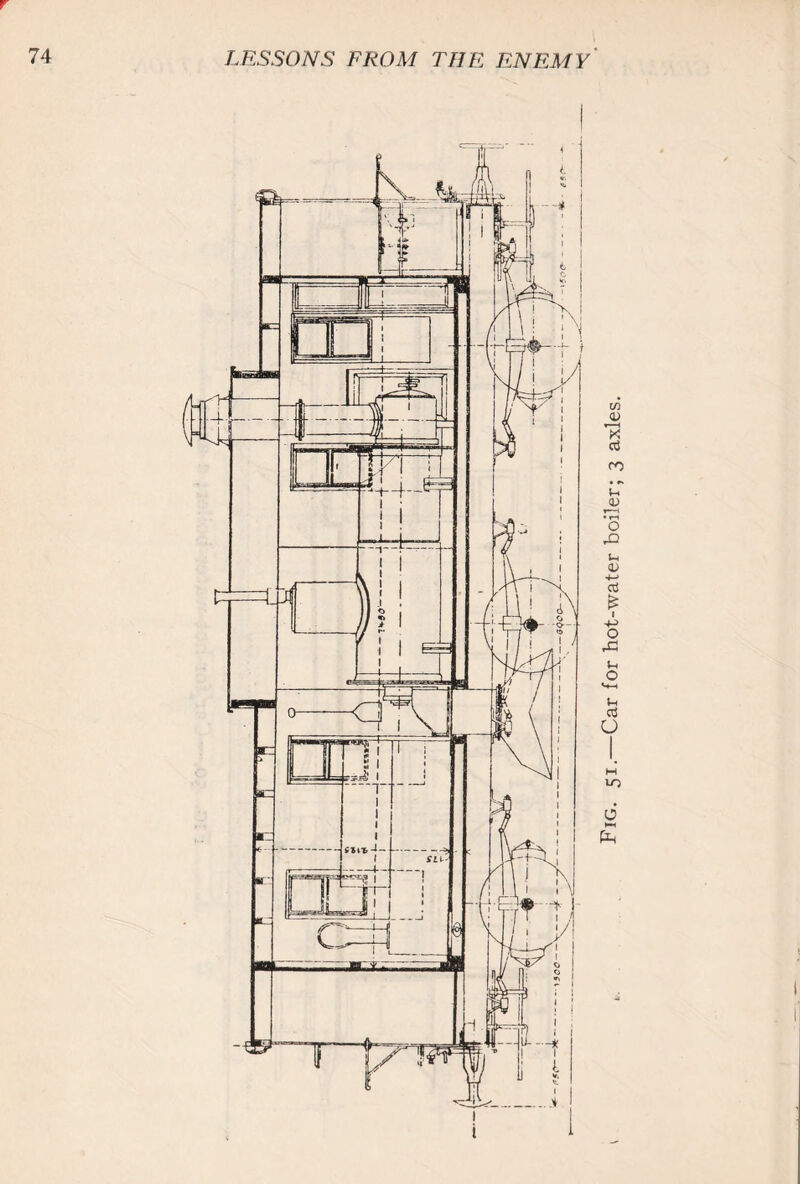 r 74 LESSONS FROM THE ENEMY' Fig. 51.—Car for hot-water boiler; 3 axles.