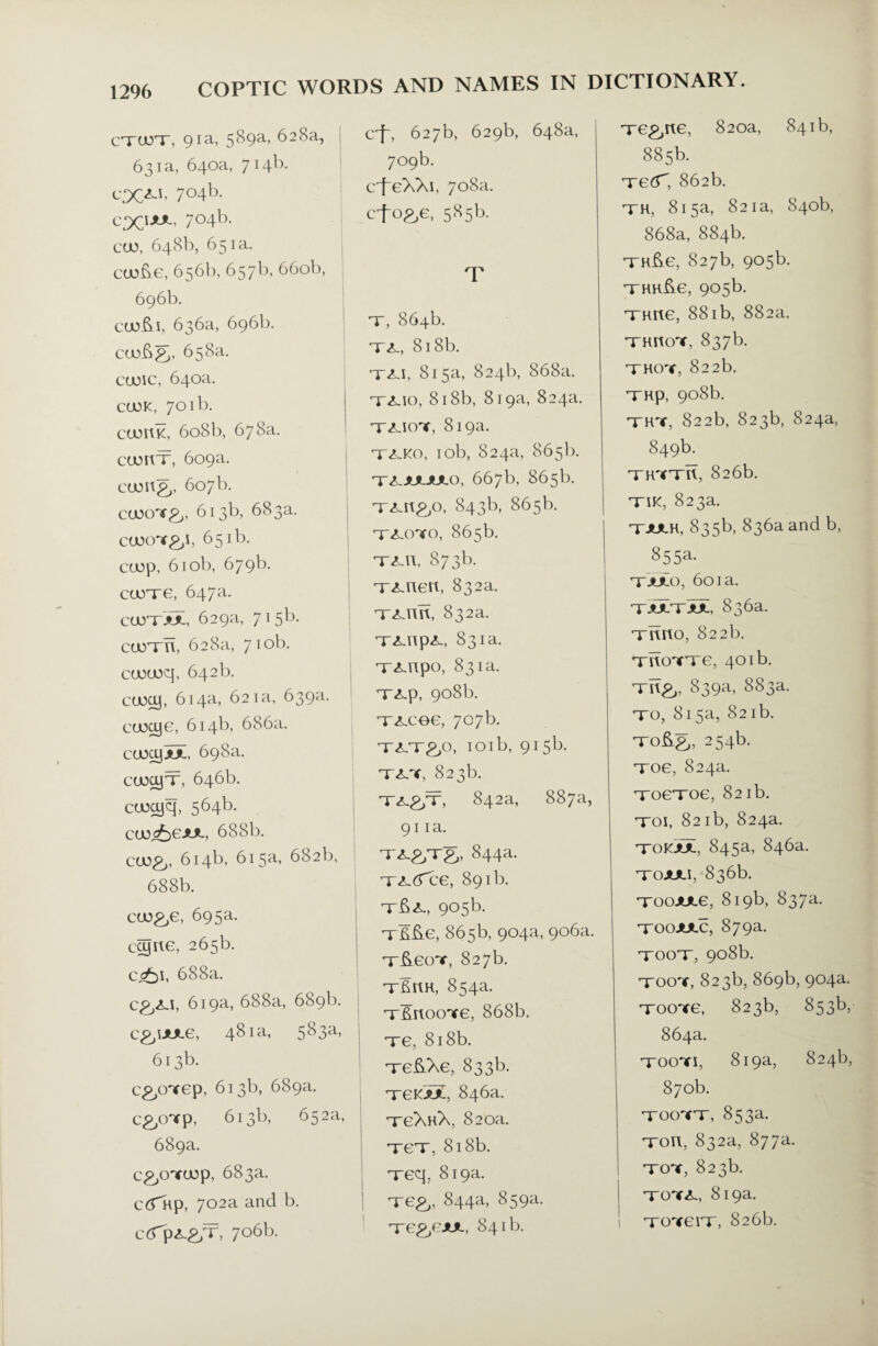 (rrurr, 91a, 589a, 628a, 631a, 640a, 714b. OCA1’ 704b- cxiJUL' 704b. coo, 648b, 651a. coo£e, 656b, 657b, 660b, 696b. COO&I, 636a, 696b. coof>£„ 658a. cooic, 640a. COOK, 701b. coortK, 608b, 678a. coortx, 609a. coong,, 607b. COOOT&, 613b, 683a. COOOT&I, 651b. coop, 61ob, 679b. cooxe, 647a. COOXJUL, 629a, 715b. COOXU, 628a, 710b. cooooq, 642b. coocy, 614a, 621a, 639a, coocye, 614b, 686a. coocyiX, 698a. eoocyx, 646b. coocyq, 564b. coo<£eJUL, 688b. coo£,, 614b, 615a, 682b, 688b. coo&e, 695a. cfflite, 265b. c<£i, 688a. c£,a.i, 619a, 688a, 689b. c^iJULe, 481a, 5^3a> 613b. c£,oTep, 613b, 689a. c&onrp, 613b, 652a, 689a. c&oToop, 683a. ecTup, 702a and b. c(Tpa.£/T, 706b. c^f, 627b, 629b, 648a, 709b. cfeXXi, 708a. cfo&e, 585b. T T, 864b. t-l, 818b. Ti. 1, 815a, 824b, 868a. xajo, 818b, 819a, 824a. XA.10T, 819a. XA.KO, lob, 824a, 865b. XA.JUUULO, 667b, 865b. TA-It&O, 843b, 865b. TA.OTO, 865b. Tin, 873b. xA.nert, 832a. T^nn, 832a. TA-npA., 831a. TA-npO, 831a. TA.p, 908b. XA.C06, 707b. TA-T&O, IOlb, 915b. T'A-T, 823b. TA.£/T, 842a, 887a, 911a. 'TA.^TTg, 844a. TTA-Cfce, 891b. t&a., 905b. I xE&e, 865b, 904a, 906a. T&ecnr, 827b. xEriH, 854a. xErtooTe, 868b. Te, 818b. xeEXe, 833b. xeKiX, 846a. xcXhX, 820a. T6T, 818b. xeq, 819a. Teg,, 844a, 859a. TC£/'JUL, 841b. xe^rte, 820a, 841b, 885b. xetf, 862b. th, 815a, 821a, 840b, 868a, 884b. xn&e, 827b, 905b. XHH&e, 905b. XHite, 88ib, 882a. XKttOT, 837b. THOt, 822b. XHp, 908b. THT, 822b, 823b, 824a, 849b. XHTXrt, 826b. XIK, 823a. XJULH, 835b, 836a and b, 855a- tjulo, 60 i a. X^AXjUL, 836a. xErco, 822b. xHotTe, 401b. xEg,, 839a, 883a. TO, 8 I 5a, 821b. xo&g,, 254b. Toe, 824a. ToeToe, 821b. TOI, 821b, 824a. XOKJUL, 845a, 846a. XOJUU, 836b. XOOJUL6, 819b, 837a. XOOJULC, 879a. TOOT, 908b. N 00 0 0 b 3b, 869b, 904a. XOOTG, 823b, 853b, 864a. XOOTI, 819a, 824b, 870b. TOOTT, 853a. Ton, 832a, 877a. TOT, 823b. TOT A., 819a. XOTCIX, 826b.