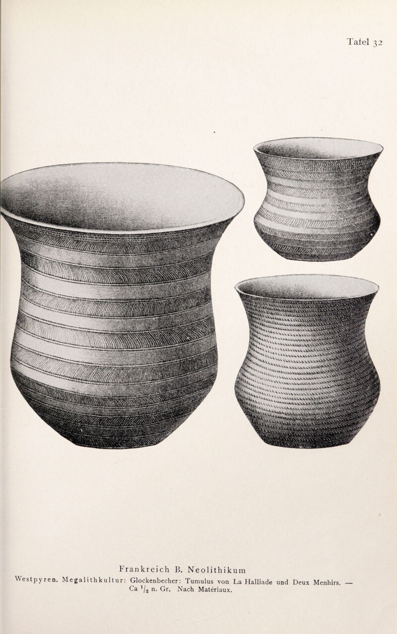 Frankreich B. Neolithikum Westpyren. Megalithkultur: Glockenbecher: Tumulus von La Halliade und Deux Menhirs