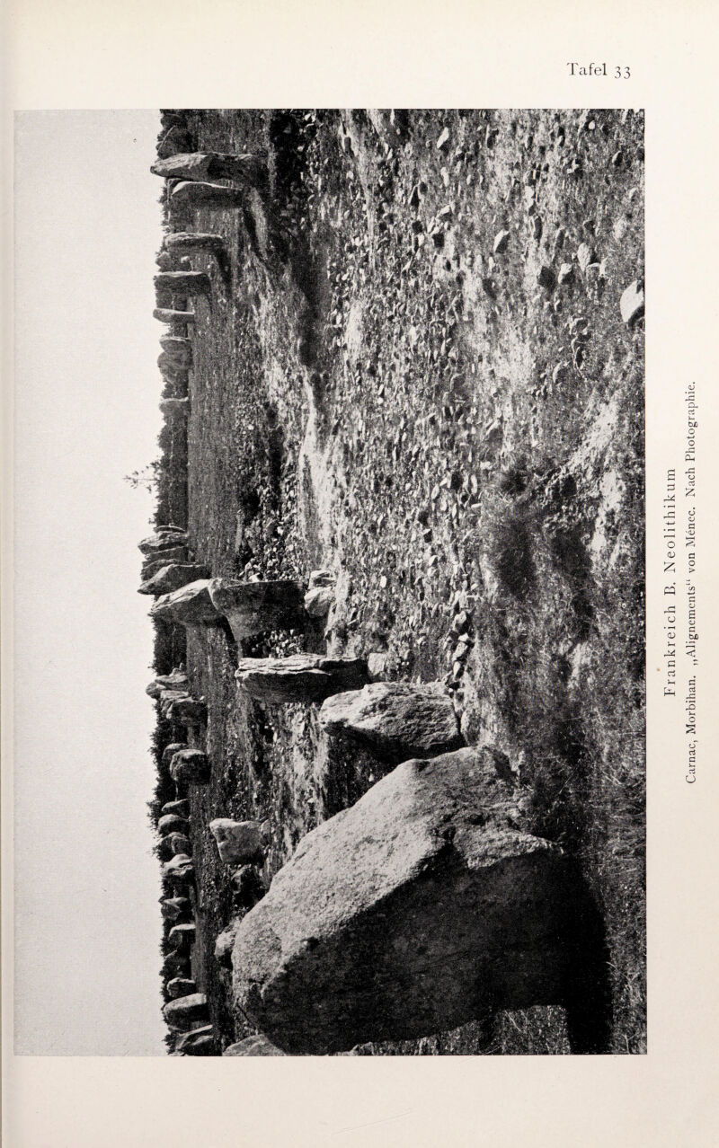 Carnac, Morbihan. ,,Alignements“ von Menec. Nach Photographie.