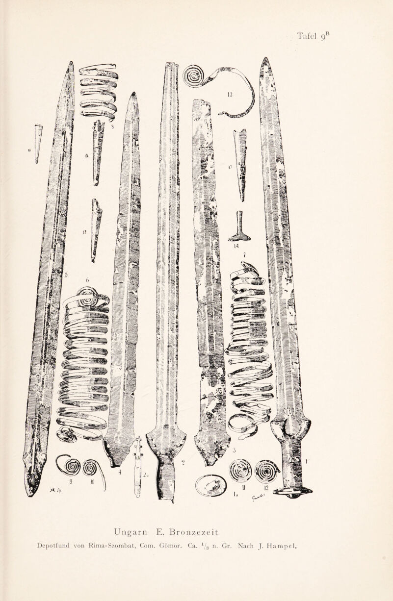 Ungarn E. Bronzezeit Depotfund von Rima-Szombat, Com. Gömör. Ca. 1/3 n. Gr. Nach J. Hampel,