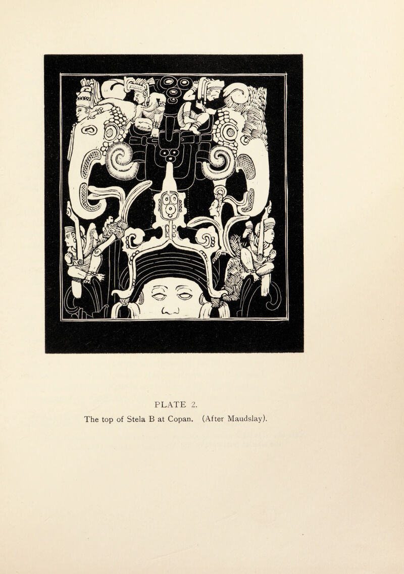 The top of Stela B at Copan, (After Maudslay).