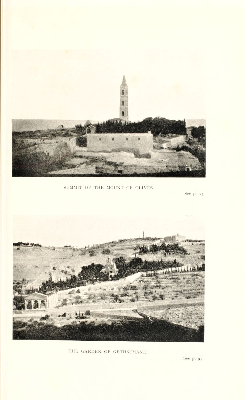 SUMMIT OF THE MOUNT OF OLIVES Sec p. 74 THE HARDEN OI- GETHSEMANE