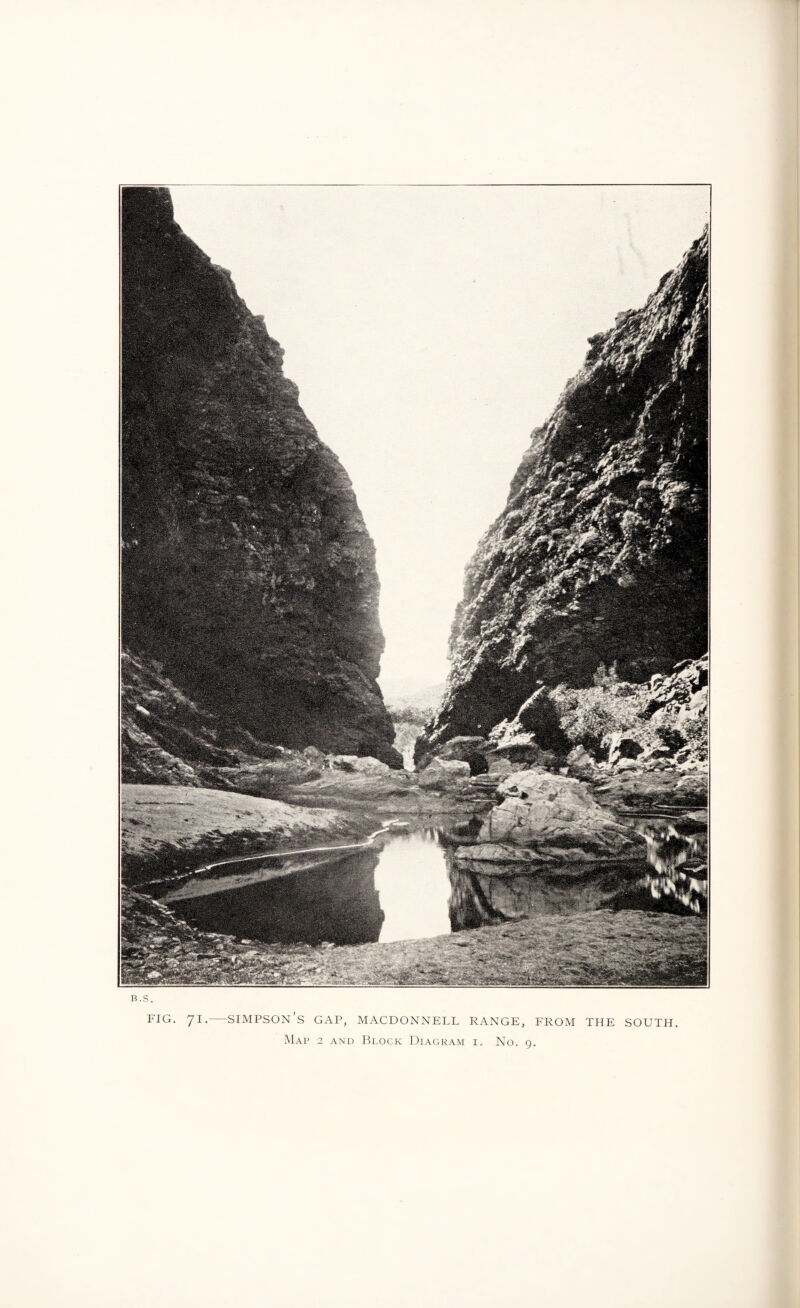 \ T> B.S. fig. 71.—simpson’s gap, macdonnell range, from the south.