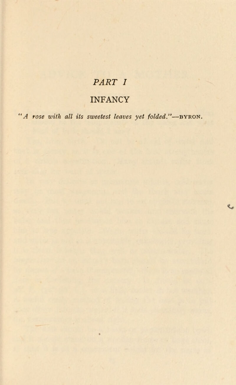 INFANCY A rose with all its sweetest leaves yet folded.”—byron.