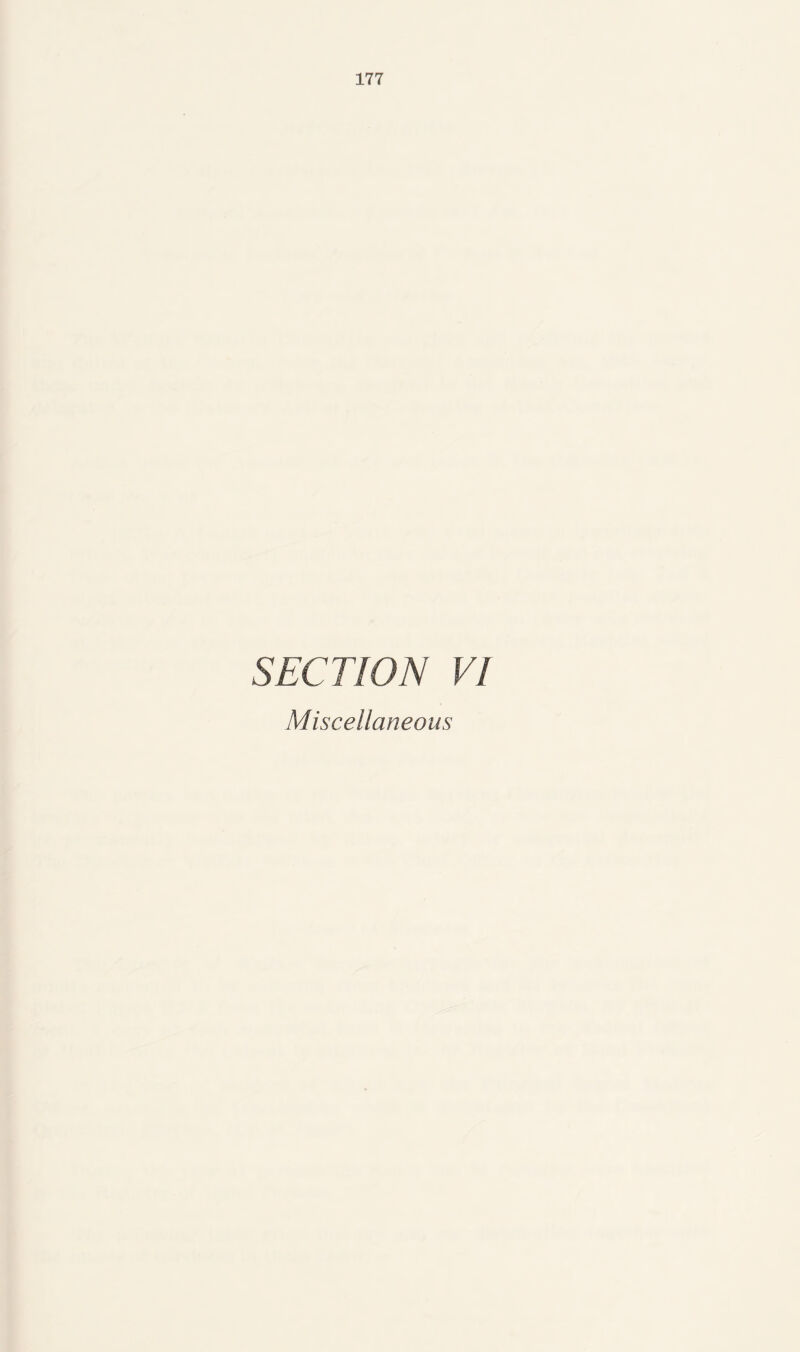 SECTION VI Miscellaneous