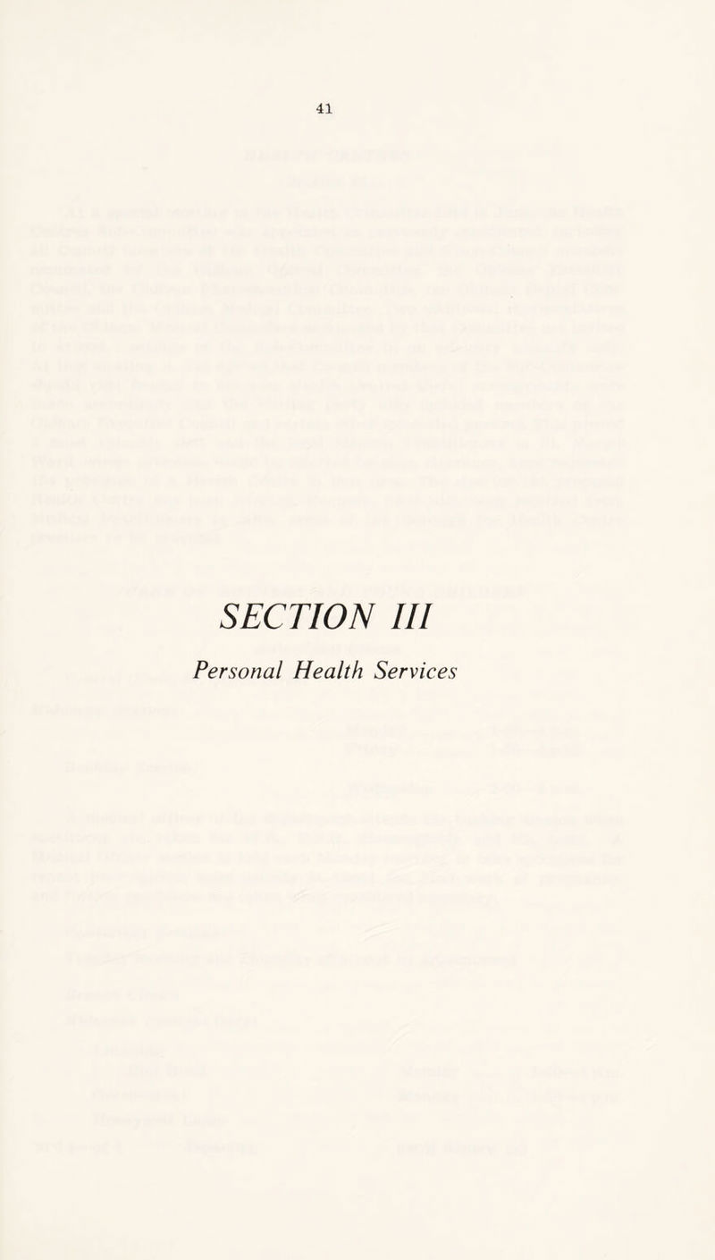 SECTION III Personal Health Services