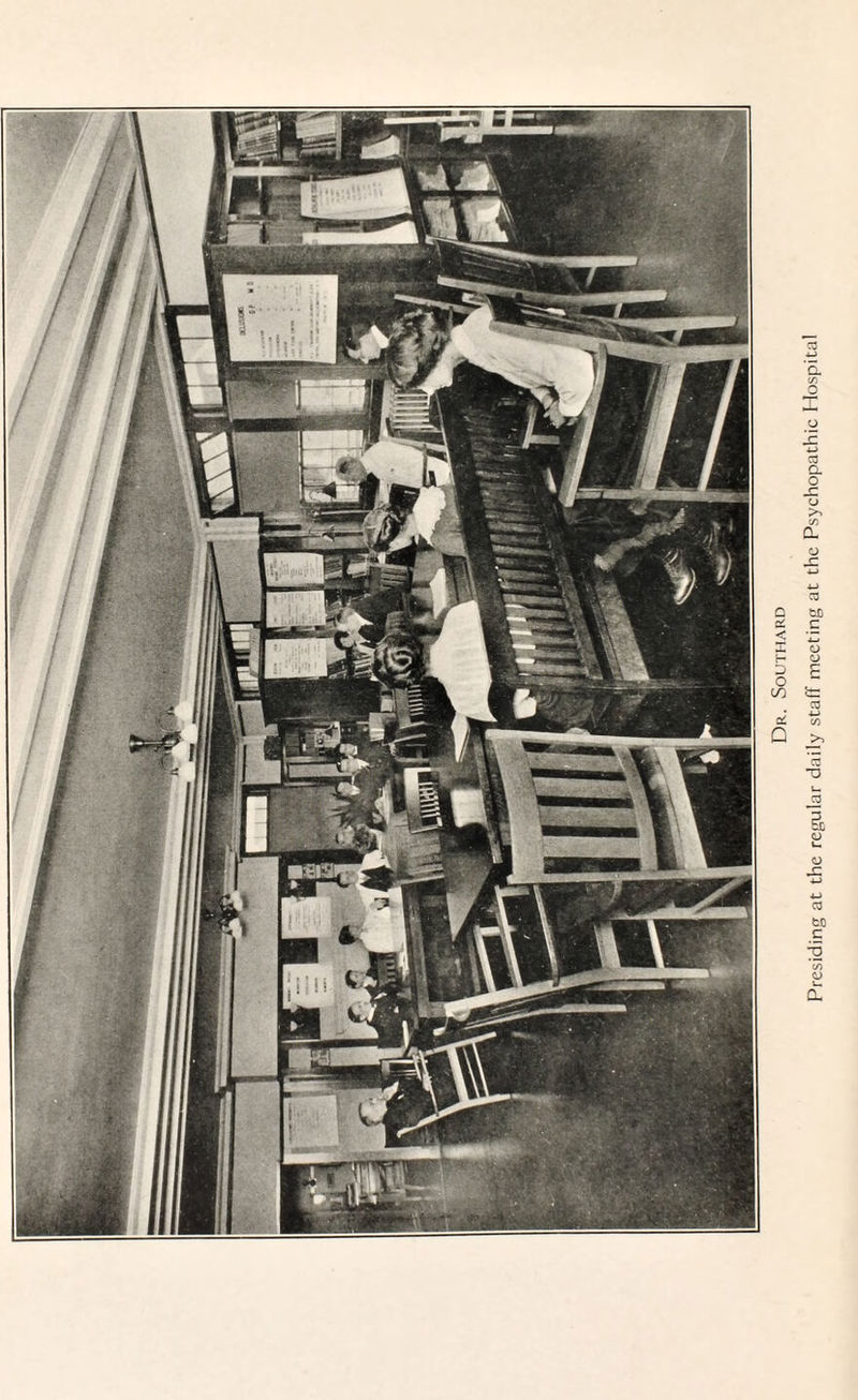 Dr. Southard Presiding at the regular daily staff meeting at the Psychopathic Hospital