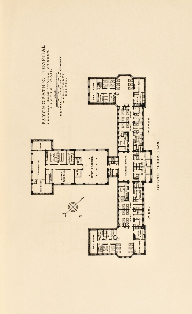 PSYCHOPATHIC HOSPITAL t ii <i < & FOUR.TH FLOOR- PLAN.