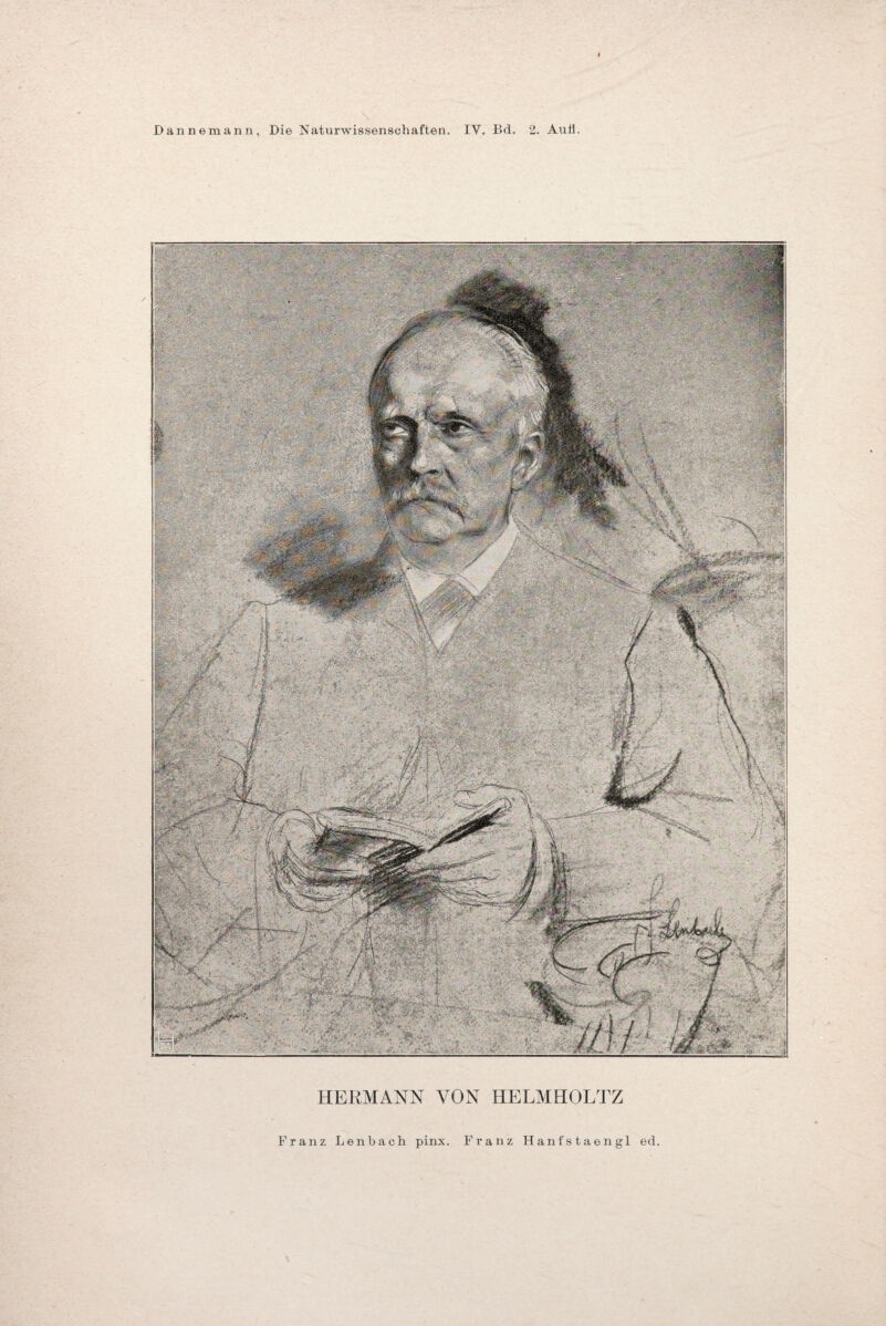 ♦ Dannemann, Die Naturwissenschaften. IV. Bd. 2. Aufl. HERMANN VON HELMHOLTZ Franz Lenbach pinx. Franz Hanfstaengl ed.