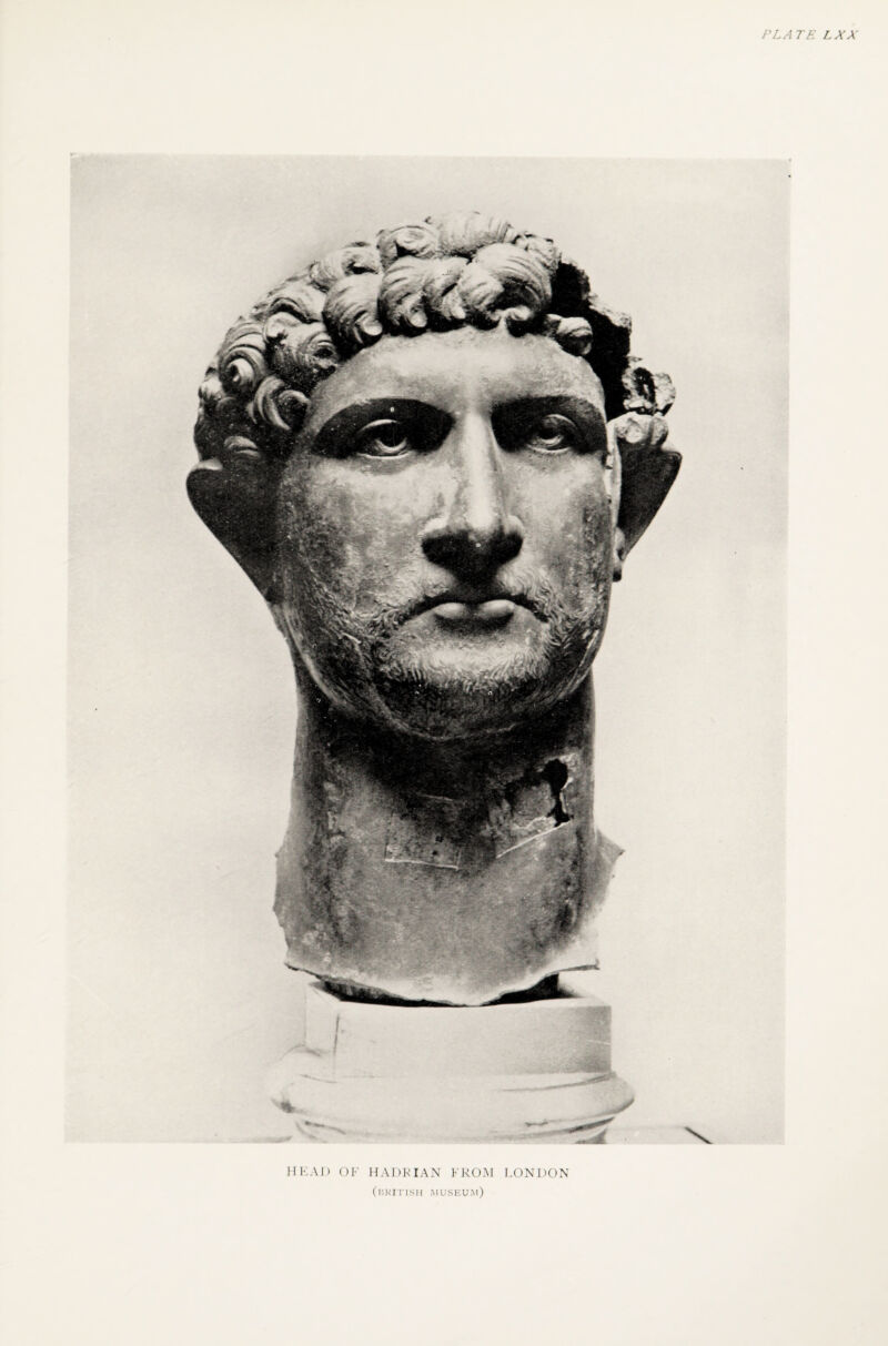 PL A TE LX A HEAD OF HADRIAN FROM LONDON (BRITISH MUSEUM)