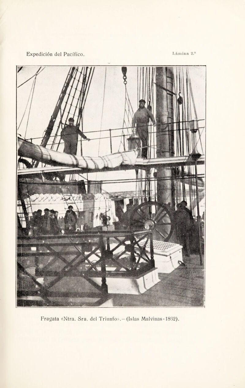 Expedición del Pacífico Lámina 2.a Fragata «Ntra. Sra. del Triunfo».- (Islas Malvinas-1862)
