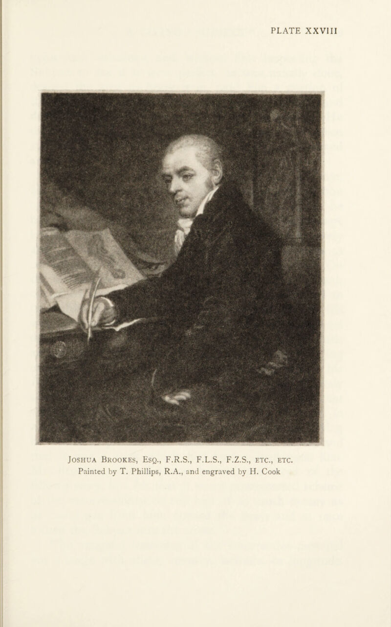 Joshua Brookes, Esq., F.R.S., F.L.S., F.Z.S., etc., etc Painted by T. Phillips, R.A., and engraved by H. Cook