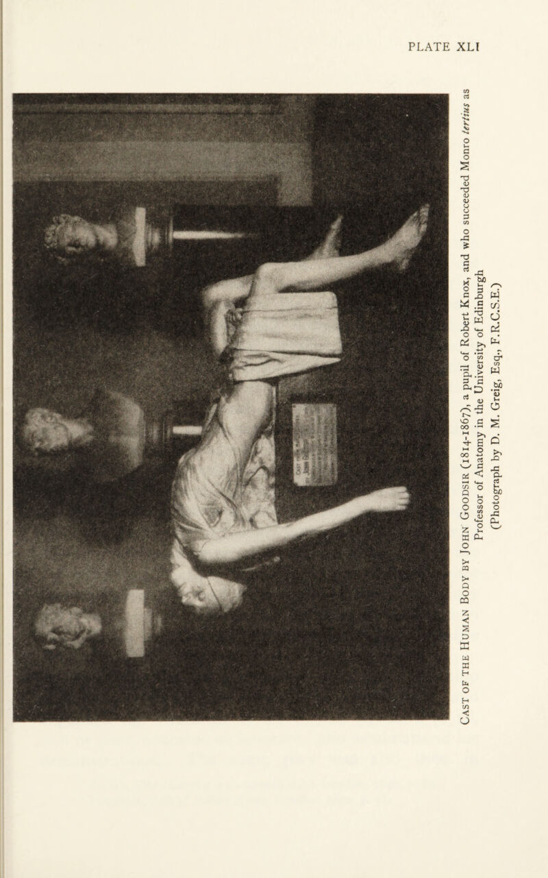 PLATE XLI in <o • ** ■V4 V. o v-. a o VO oo ►H I Th hH Professor of Anatomy in the University of Edinburgh (Photograph by D. M. Greig, Esq., F.R.C.S.E.)