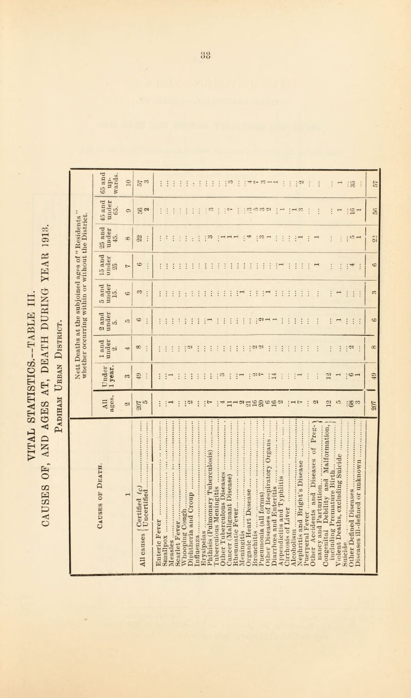 VITAL STATISTICS.—TABLE III. CAUSES OF, AND AGES AT, DEATH DURING YEAR 1918. Padiham Urban District. S ce & 'iQ a 2 3 ° *S*a S-S CO ^ « wr 3n co y A o rt ? 5 5 Q A a) A £ * 'A H a . a a io on _ a ■'*' CM | 'A : 3r 3 H 501 50 in a 1 ; Cl rH —< : 2 'A oi •* 5 'A qj a >> ~ a> < tc ce : b- -HNHCOCOOCI ; i—I b- cm ic : co ro a H <3 a Q a o p <1 o fe X o 9 a a acc 3(5 5 j u.2 cfi ^ A O N ~ j a J O +3 <U 5 oa a * A ~A2 E-_ >» 5i o a; a « co 0-t a a ~A ^.2 3 £ a a ^ ^ A K A «? c3 <11 Q1 2 CO bg 3 CO 43 ; ? a ^ o o3 <U JA a > ^ S.2fr£ ® c3 0 c3 01 sK cla i a.-si 0> ^ 3 S*£e •2o = 2 C£h c- & ^ — So ce g ti k ce Sq 8 •a 3 a > 3^3 s.S «.«.*! . s.2 a ao a 2 o a u-r r<egfli 1 S goo ' 'A «-? a o o <D A A 2,^ O A .2f ^ ait: c8 S s StcS’fl _o a o ce U >, ^a a ■gCG |S a a a A o — 2 « a a * « « m CO O c3 _ a. ~ co 0> Q £ -d® ; “2 ;.= a nr |:a.S2 ?Q ?:s's:sS s<: n « S ai o a a a <n a A - ^ <-t «-i *— ■ p—4 w <-> — w” — ^ *j ■ — 0U33S023P«CQC0<1?;^0 o J; § 0) ~ ~ - Qj A 3 p_ cud o « *rt I