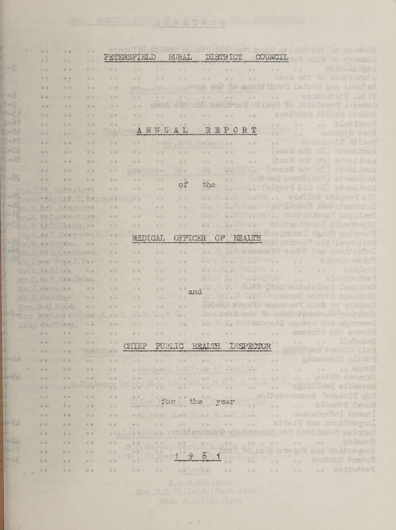 FBTEKSFIKLi RURAL COUNCIL A N N TV R 7? *p All X R T of ■fene MEDICAL and CHILL HJiSLIC HEALTH L v. . v* + U ve&r <> Q /*■ O 1