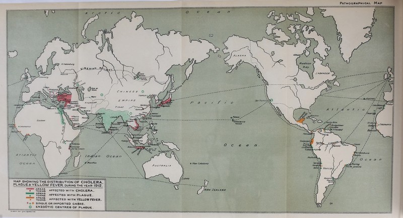 Pathographical Map •Sea oe ARAL San Fr&noistcj Hanking' Nankot \Pakhof 'HaipktmL //o-fk^O <3 15. kisusnu// MAP SHOWINGTHE DISTRIBUTION OF CHOLERA PLAGUE# YELLOW FEVER during the year 1912 'A/£W ZEA i A NO • towns AFFECTED WITH CHOLERA. towns AFFECTED WITH PLAGUE. • TOWNS AFFECTED WITH YELLOW FEVER + + ♦ SINGLE OR IMPORTED CASES. O ENZOOTIC CENTRES OF PLAGUE.