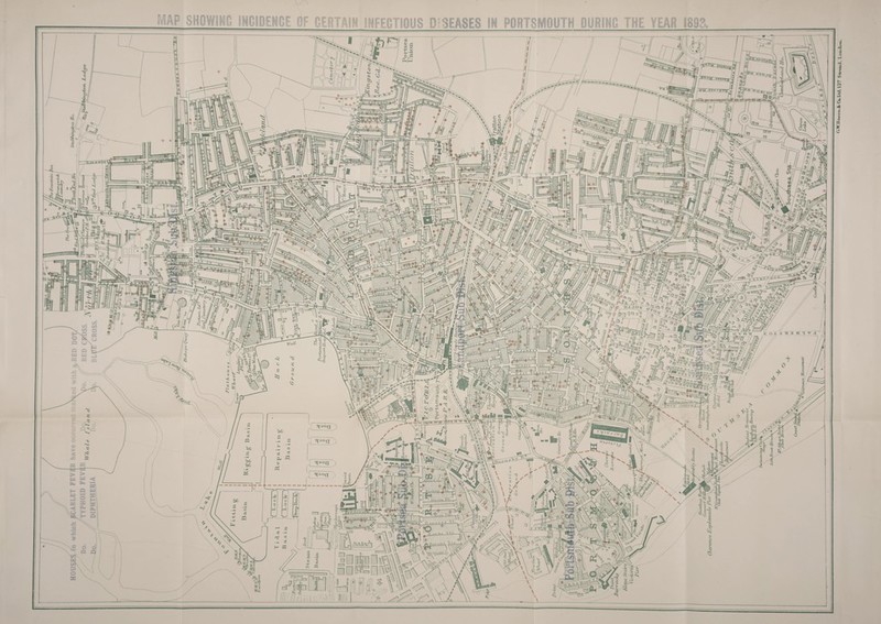 V Ta^iFs s ^r^oa^ ^“og ] >Sr*S'’*»»n* ^aog j ^hnu'il M*. ’xrra MAP SHOWIMO IHGiDEHCF Pr p.rriTA|M irifEGTIOUS D-SEASES IN PORTSMOUTH DURING THE YEAR 189?.. fl o V « as % ^CftLtd<127 Straii3t London.