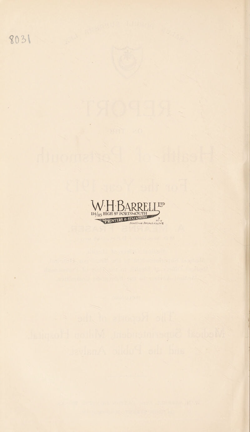 WMBarrell'^'’ Uy)j5 HIGH ST PORTSNfOUTH PI Nf SouC/i'iea
