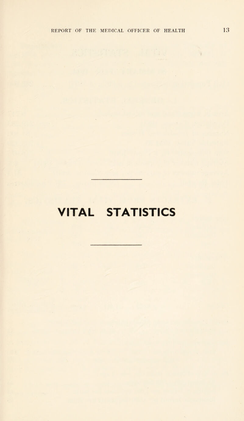 VITAL STATISTICS