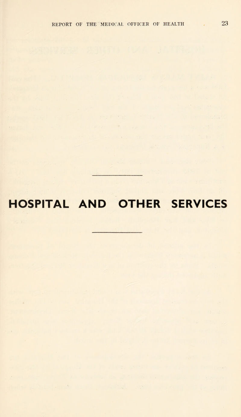 HOSPITAL AND OTHER SERVICES