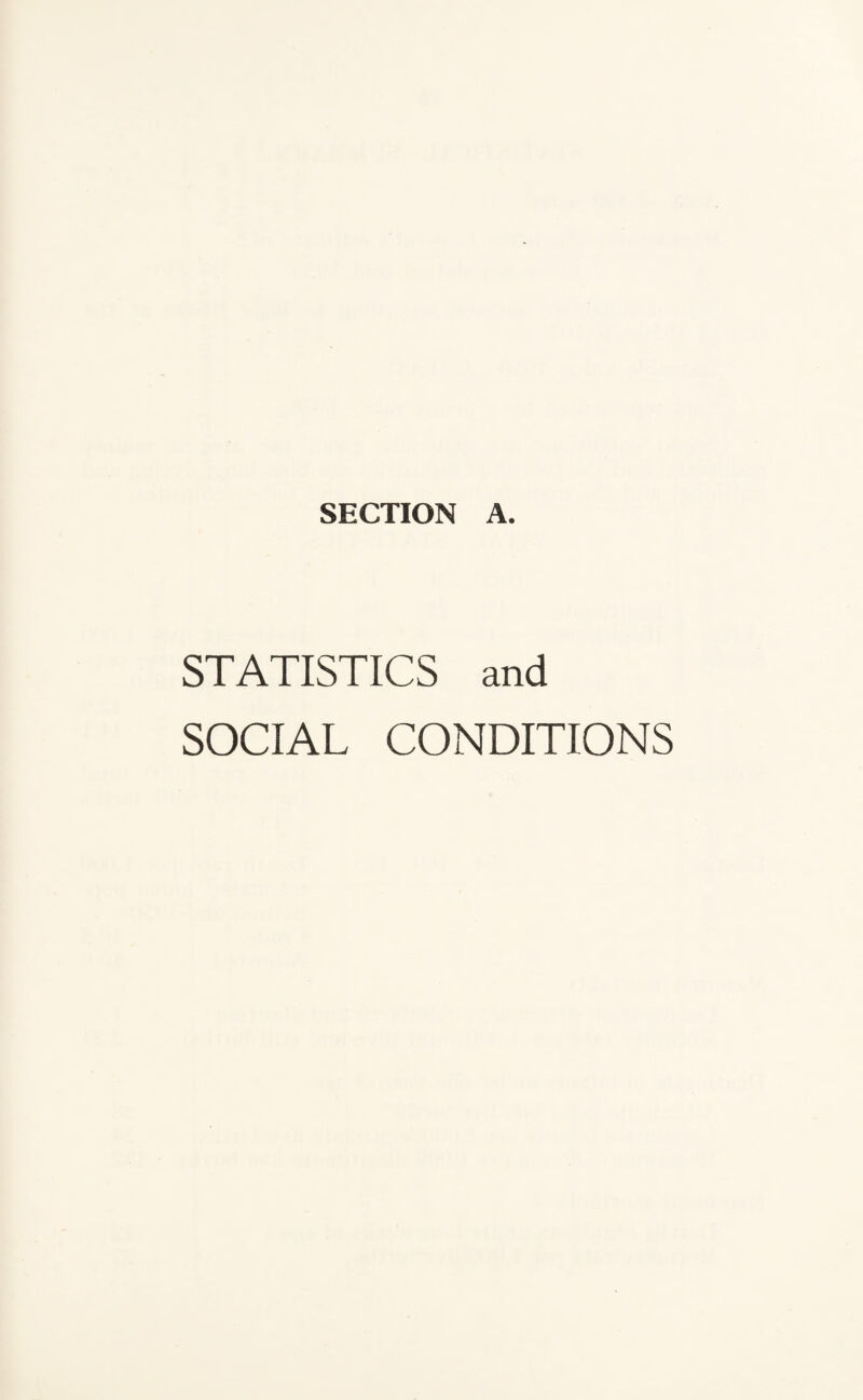 STATISTICS and SOCIAL CONDITIONS