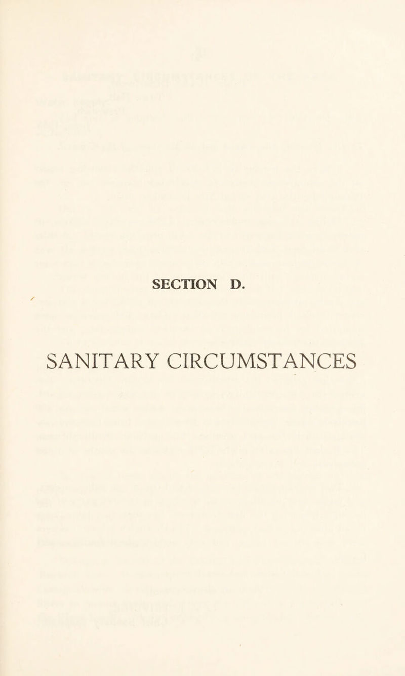 SANITARY CIRCUMSTANCES