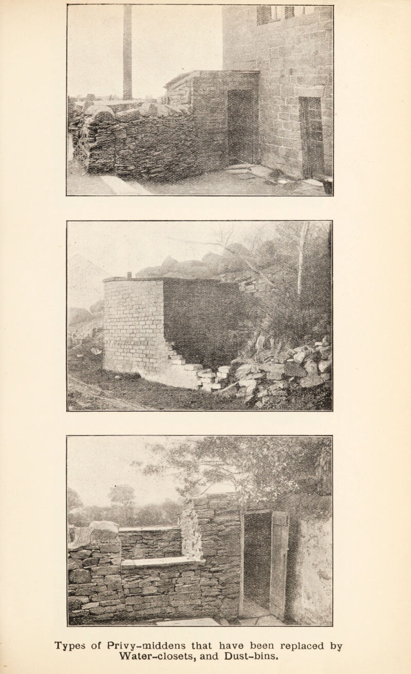 Types of Privy-middens that have been replaced by Water-closets, and Dust-bins.