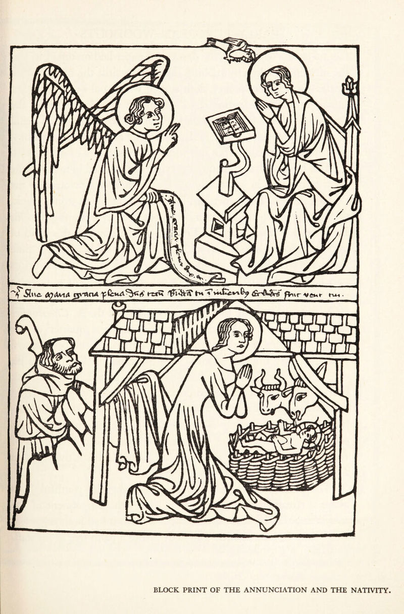 BLOCK PRINT OF THE ANNUNCIATION AND THE NATIVITY