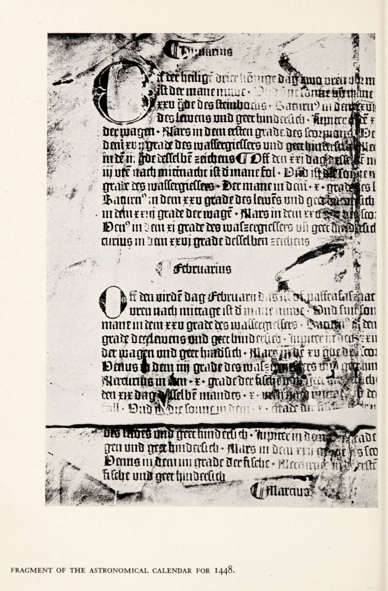 Tiff f httttr || 1 § & <■ s ? -y ilj. •- • FRAGMENT OF THE ASTRONOMICAL CALENDAR FOR 1448.