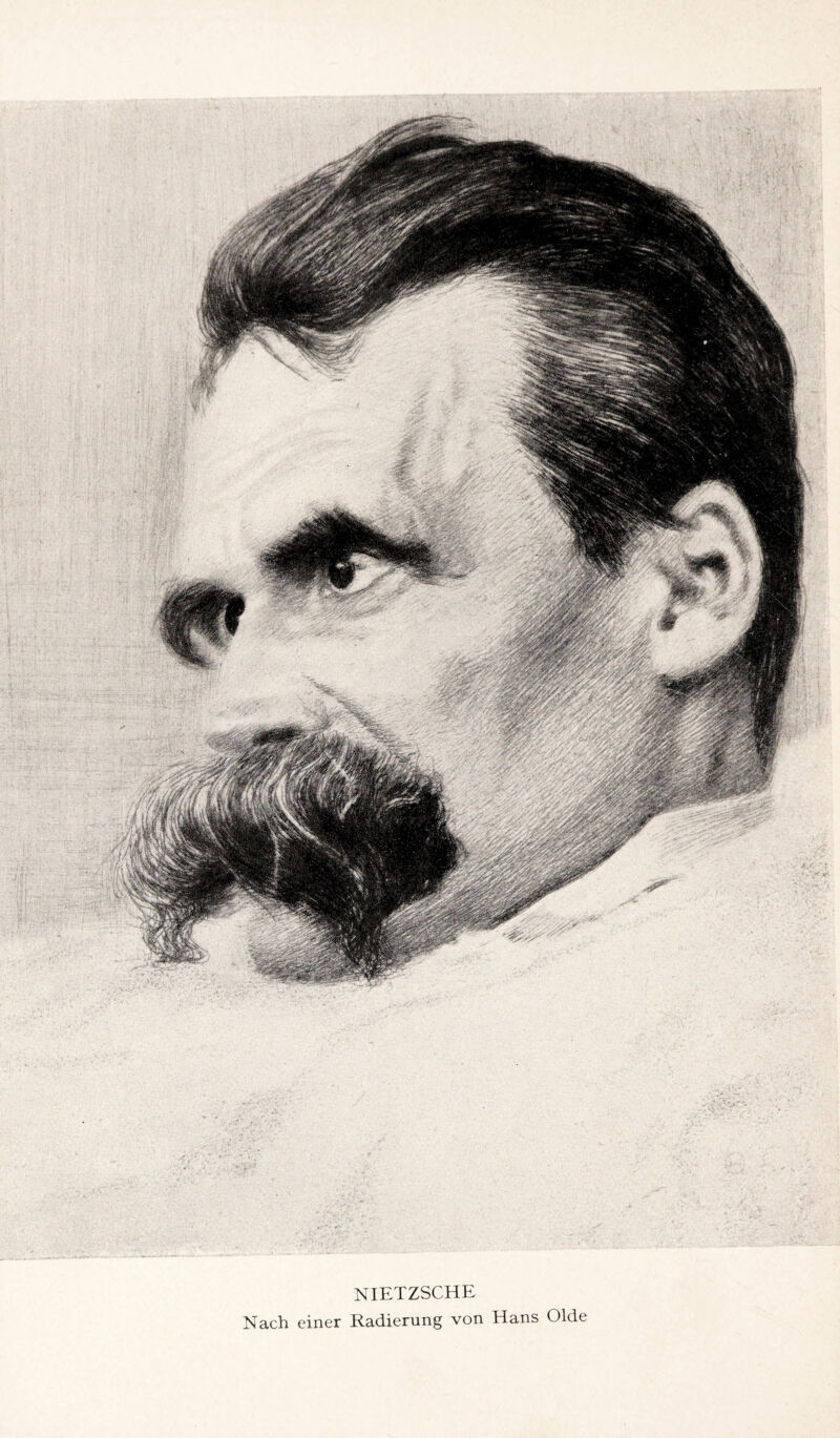 NIETZSCHE Nach einer Radierung von Hans Olde