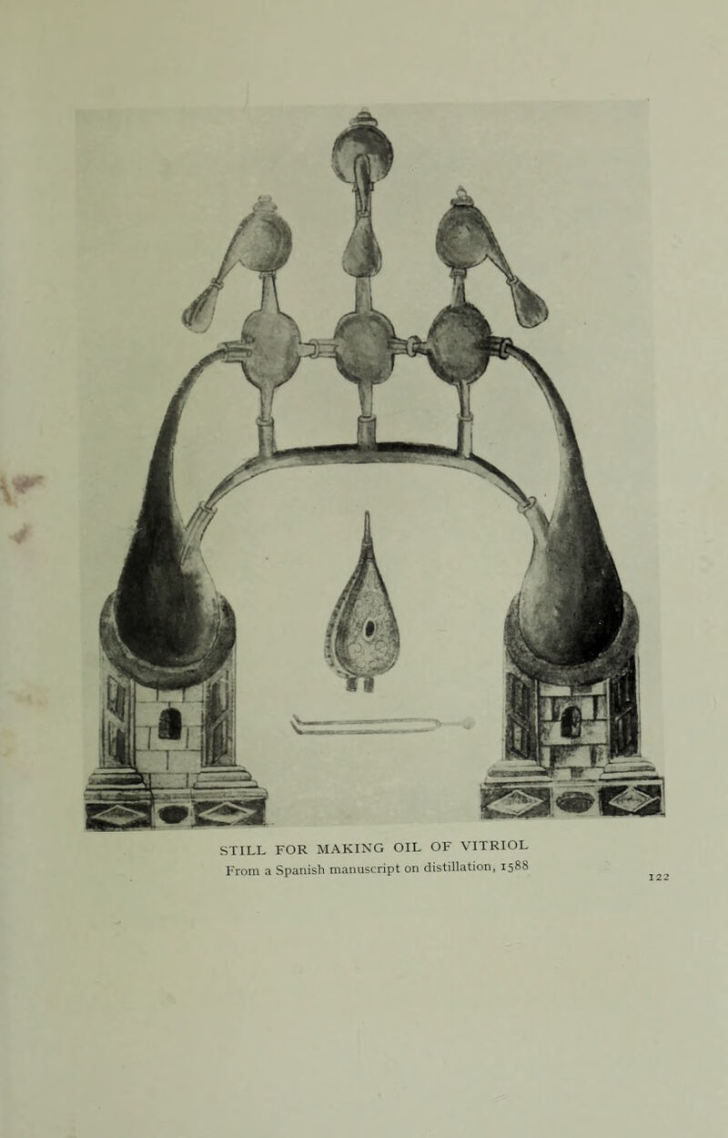 STILL FOR MAKING OIL OF VITRIOL From a Spanish manuscript on distillation, 1588