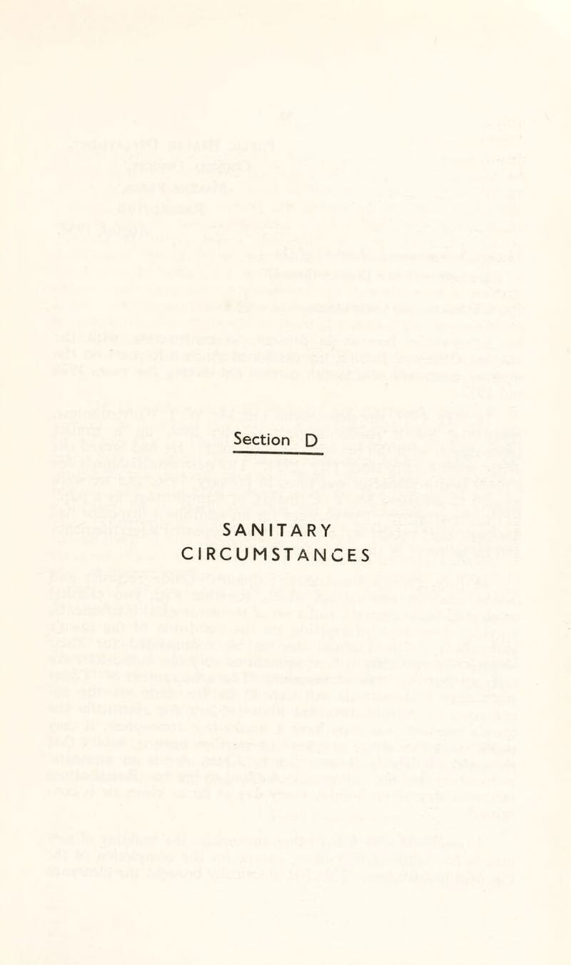 Section D SANITARY CIRCUMSTANCES