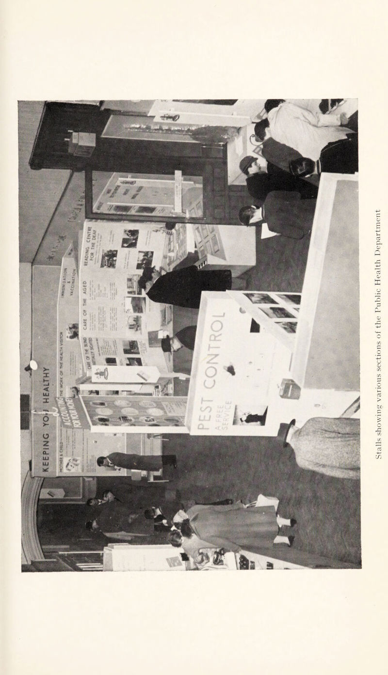 Stalls showing various sections of the Public Health Department