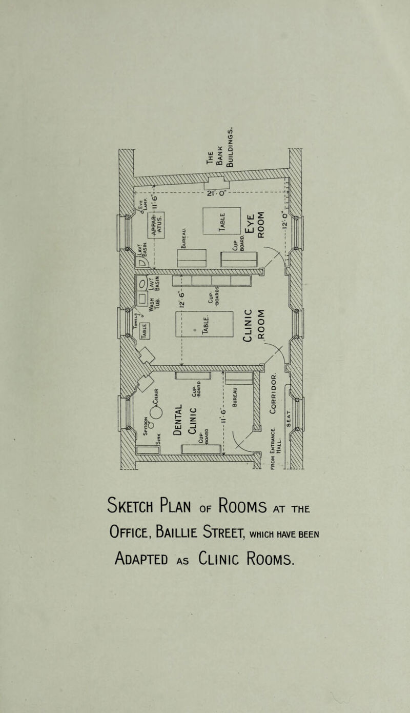 Sketch Plan OF Rooms AT THE Office, Baillie Street, WHICH HAVE BEEN Adapted AS Clinic Rooms.