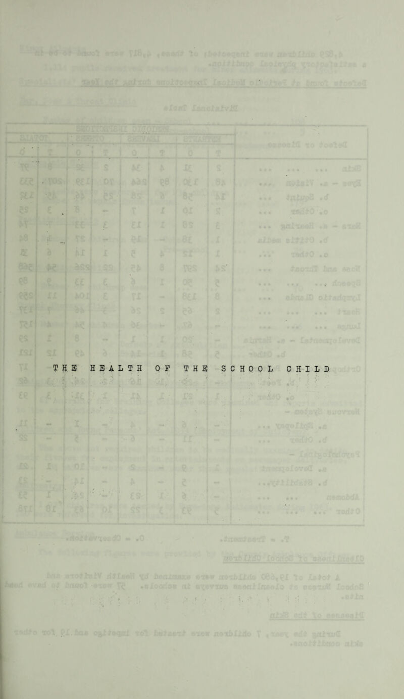 THE HEALTH OF THE SCHOOL CHILD