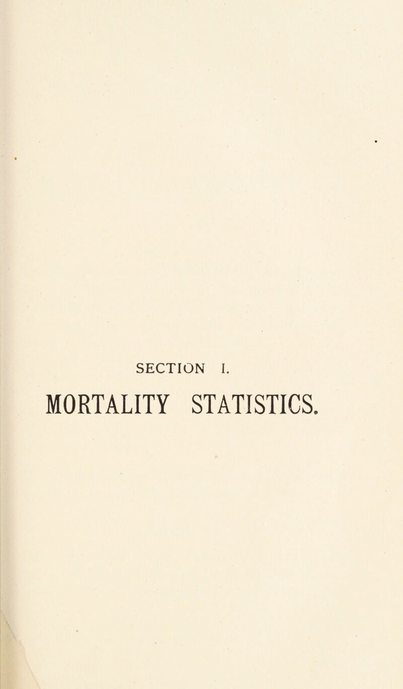 SECTION I. MORTALITY STATISTICS.