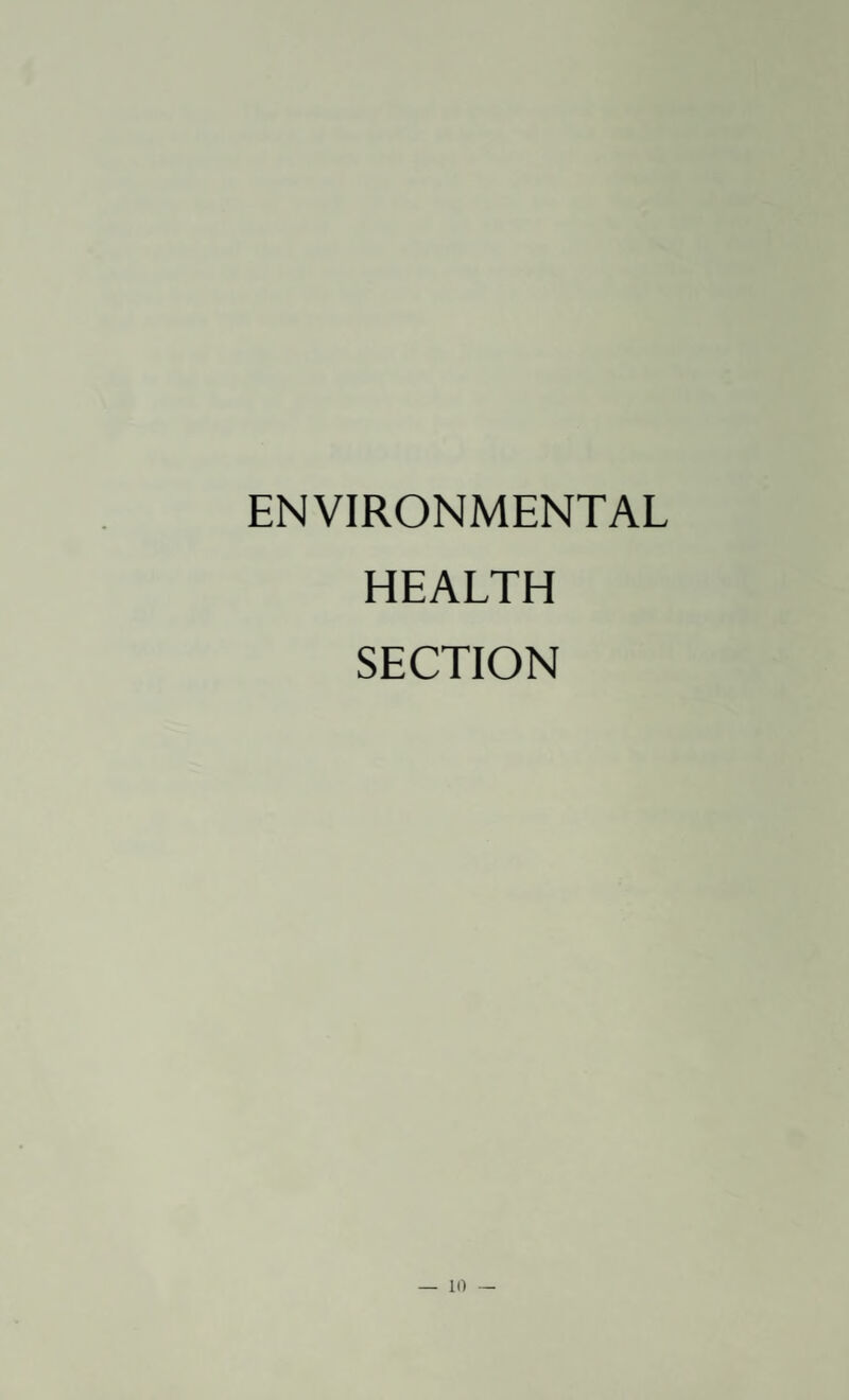 ENVIRONMENTAL HEALTH SECTION