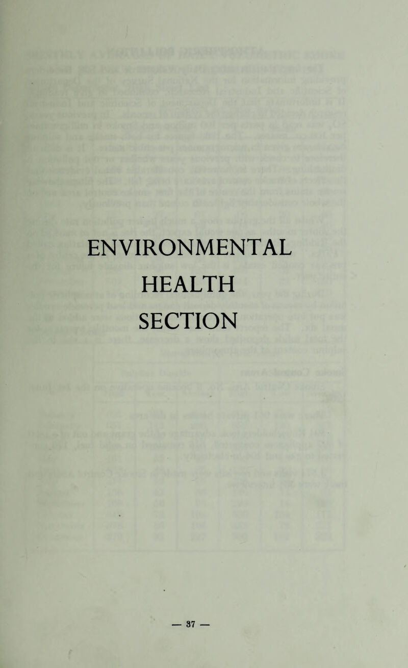 ENVIRONMENTAL HEALTH SECTION