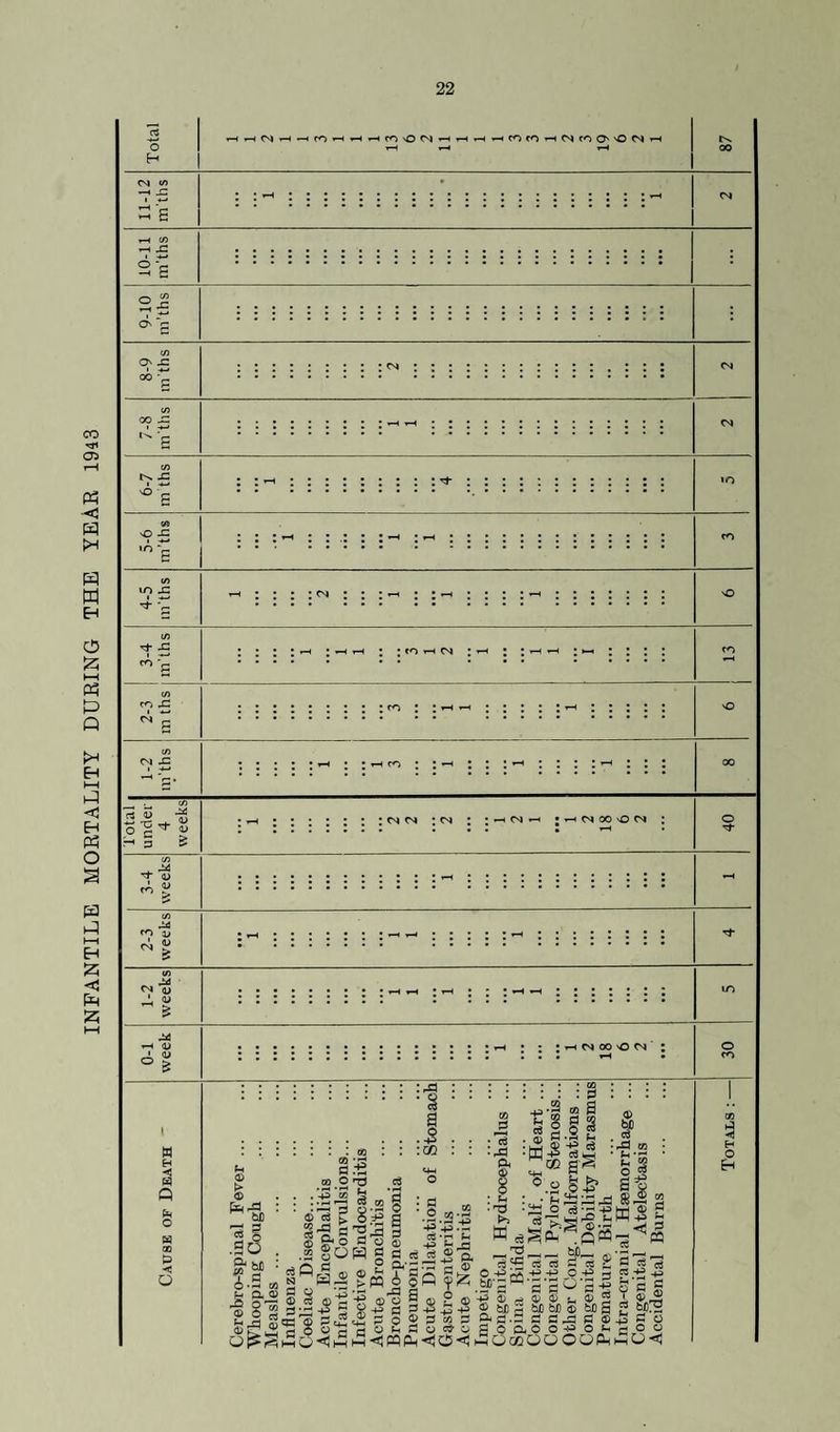 INFANTILE MORTALITY DURING THE YEAR 1943