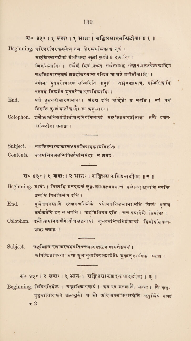 8^0 j ^ <§ZTf: I ^ wjt: I |i \ || Beginning. 3T^f i wfqWT^Nt JTT^fNF?: wt f II H i ^4it faq q4*riqi^ q^qqrirqqsipqTf^q pp^wttht qf^rr qqfarlfsnfqr: i wqf ^nrcrfrctf ^rf^f^ffr m? i ^fartwf^ Wq^ facERq 7WWWTWf<Cc&rf^* I End. q^ qrremwr^nrTq; i wg^ f;frr ^r^r sr *qf<T i qq q-q ^5 fq^frT ^TrrtoETT^r ^T ^ryqrn:: I Colophon. wfqqqr^^farqf q^T ^farcfaiT ^?qiHT I Subject. ^f%q^TW^T^¥fr^f^qT^^jr4f^srffi: n Contents. ^T^fe^qf^iq^4qfer«q;T: <?r qrqi: i *T° «V I ^ TO: I ^ WJT: I *lff tT^T || 9 || Beginning, i twrrq; ^qsrawrqsqqirrqT ^%qq ^qrftr qqfqr >5 ^ fqqf?Ji#rq Tf<T l End. qq^mwT^r qqww^facq^r q^^qffq^qrTqmfq f^r spq^ > qrehrftft T<*! ^ vrqfq | ^fafqqrT xfn I ^ ^T^T T^Tw II Colophon. T^nqTCfq^qTqfa^mqf sre^f^qfqsfanqf fqqtqf^qr- qT^;: ^Tq: || Subject. i qjfqf^qfqW: rfw ^^Tqqrfq^T^rqqi: ^RTsfrqfaqrr qq^r l *r« 8^<> i ^ jgts: i ^ Mur: i *rff H^rT^^sfrm^^r 11 ^ n Beginning. fafisra;fir^*p i ’jgifJranc^ni i nn »<r wswi^t ww i m ^j- ffWTfqfq^r ^ 4t qrfq?qqtffwq^f<r ?m T 2
