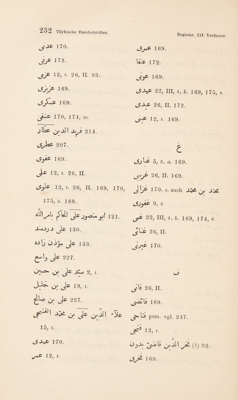 170. Kegister. III. Verfasser, 169. 172. Uls^ 172. 12, I. 26, II. 93. 169. 169. c5->^ 22, III, 2, 5. 169, 175, 4. 169. cSJ^ 26, II. 172. 170, 174, 10. 12, 1. 169. j\üs^ 214. JjJaCi 207. • 169. 5, 2, a. 169. 12, 1. 26, II. 26, II. 169. 12, 1. 26, II. 169, 170, J\j^ 170. s. auch y X:^ * 175, 3. 188. 9, 2. y] 121. 22, III, 2, h. 169, 174, 6. 130. 2 6, II. A3 0 3^ 133. 170. 227. Oy>' 2, 1. ü; i9i 1- jls 26, II. u; 227. 169. j.;«i Je j| .5lc »* pers. vgl. 247. 15, 1. 12, 1. 170. WS/ ^ 0_5J., <2. (v) 92. 169.