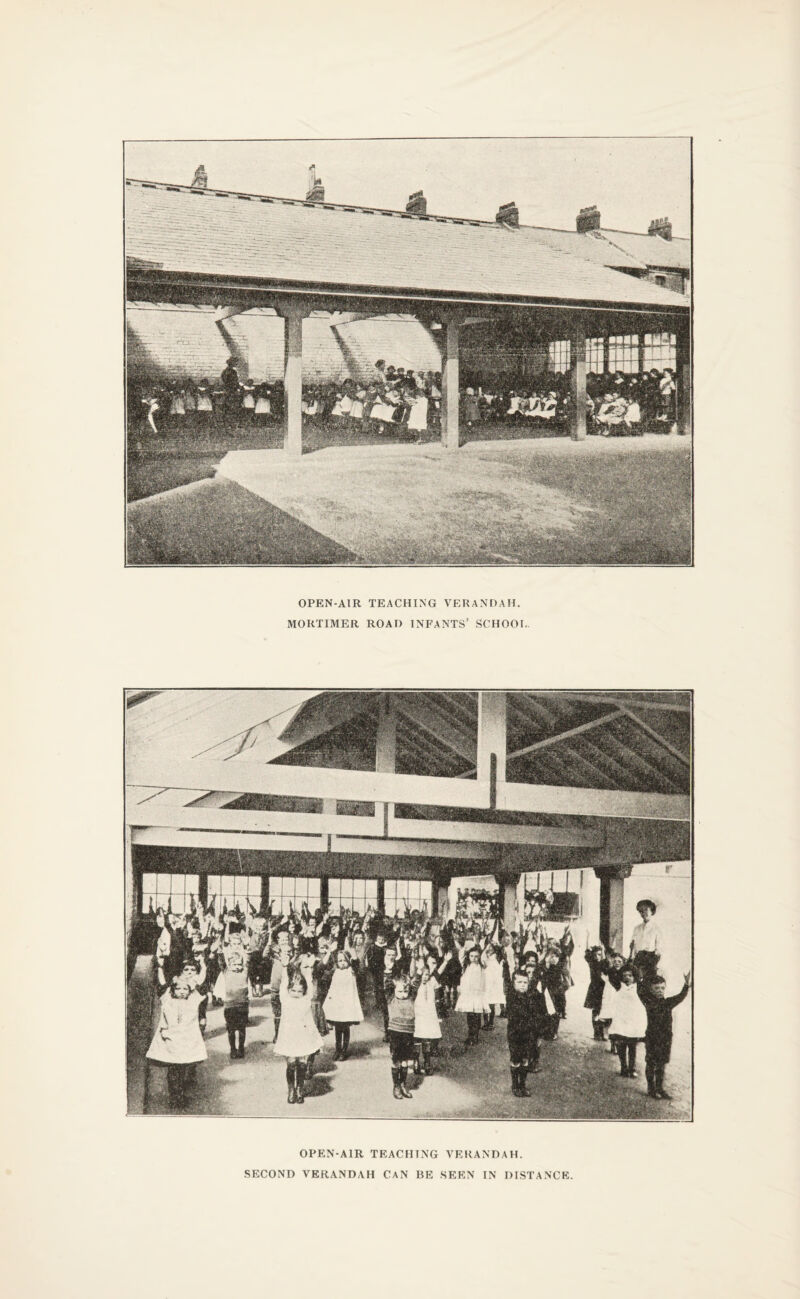 OPEN-AIR TEACHING VERANDAH. MORTIMER ROAD INFANTS’ SCHOOL. f 1 3 j] OPEN-AIR TEACHING VERANDAH. SECOND VERANDAH CAN BE SEEN IN DISTANCE