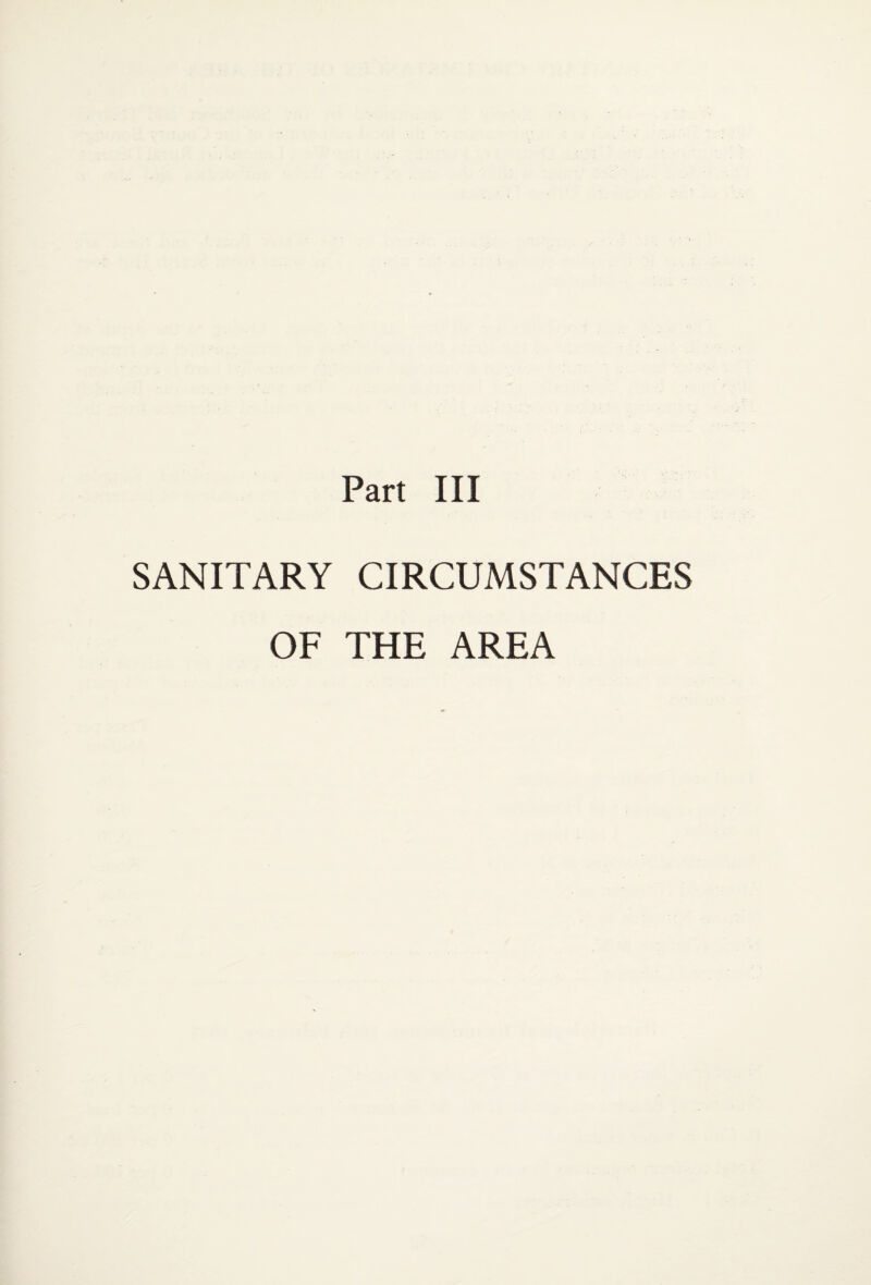 SANITARY CIRCUMSTANCES OF THE AREA