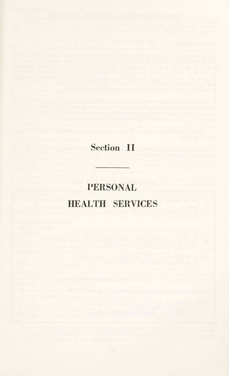 Section 11 PERSONAL HEALTH SERVICES