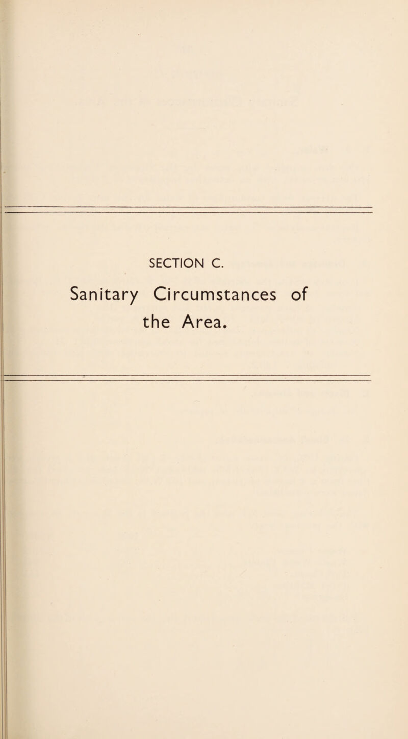 Sanitary Circumstances of the Area.