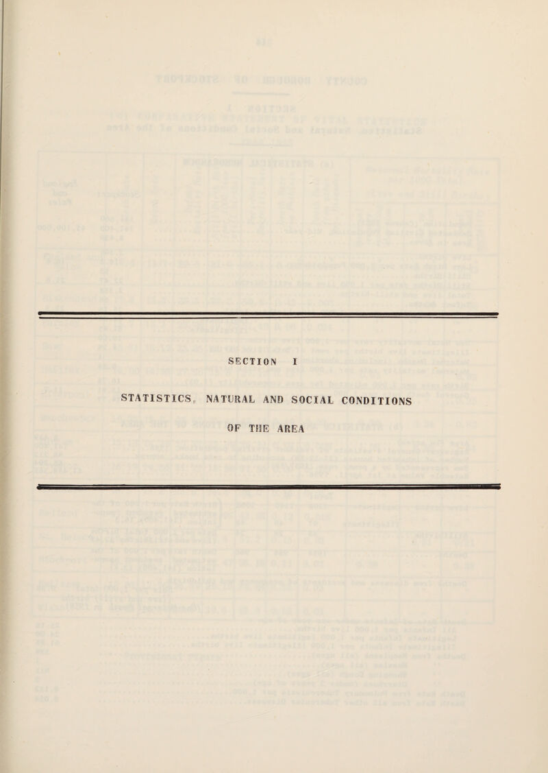 SECTION I STATISTICS9 NATURAL AND SOCIAL CONDITIONS OF TOE AREA